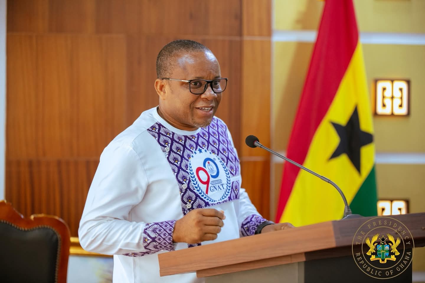 National Treasurer addressing the Presidency on behalf of the Association